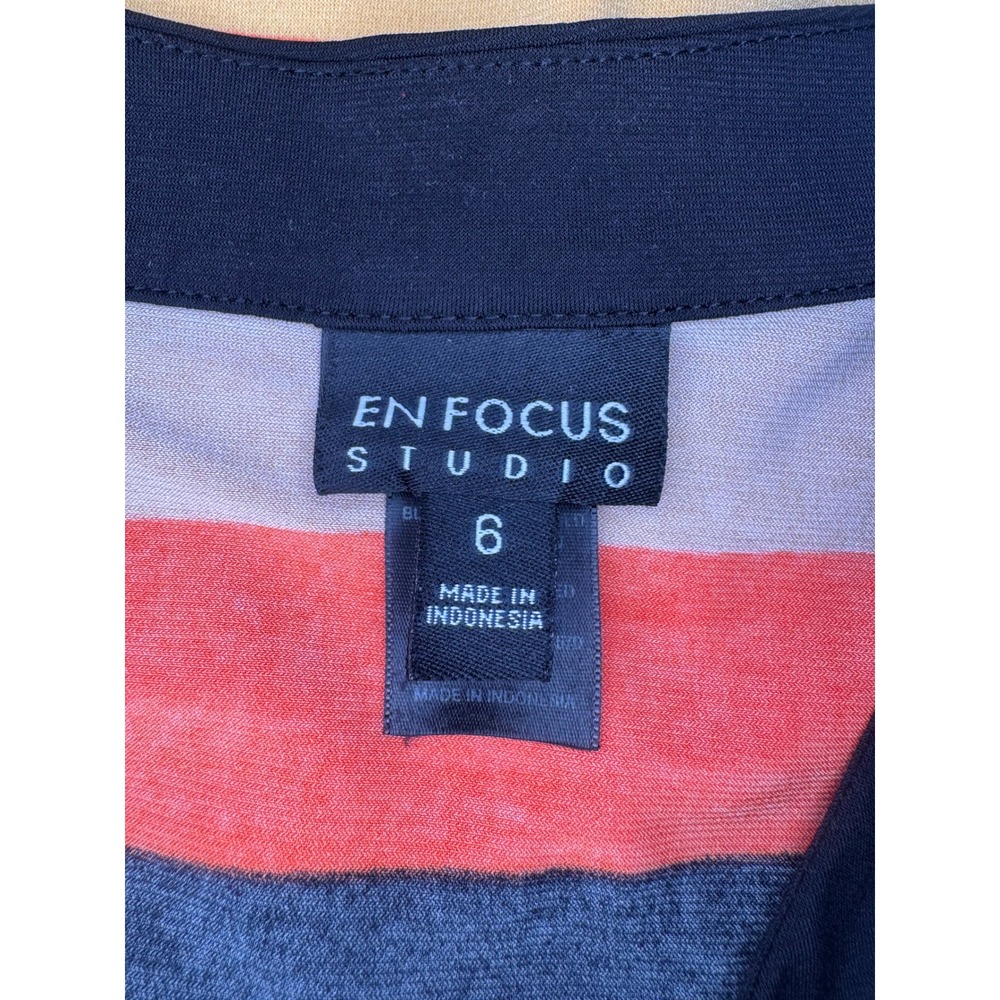 En Focus Studio Striped Shift Dress Womens 6 Multi Color Retro Summer Sleeveless - Picture 4 of 4